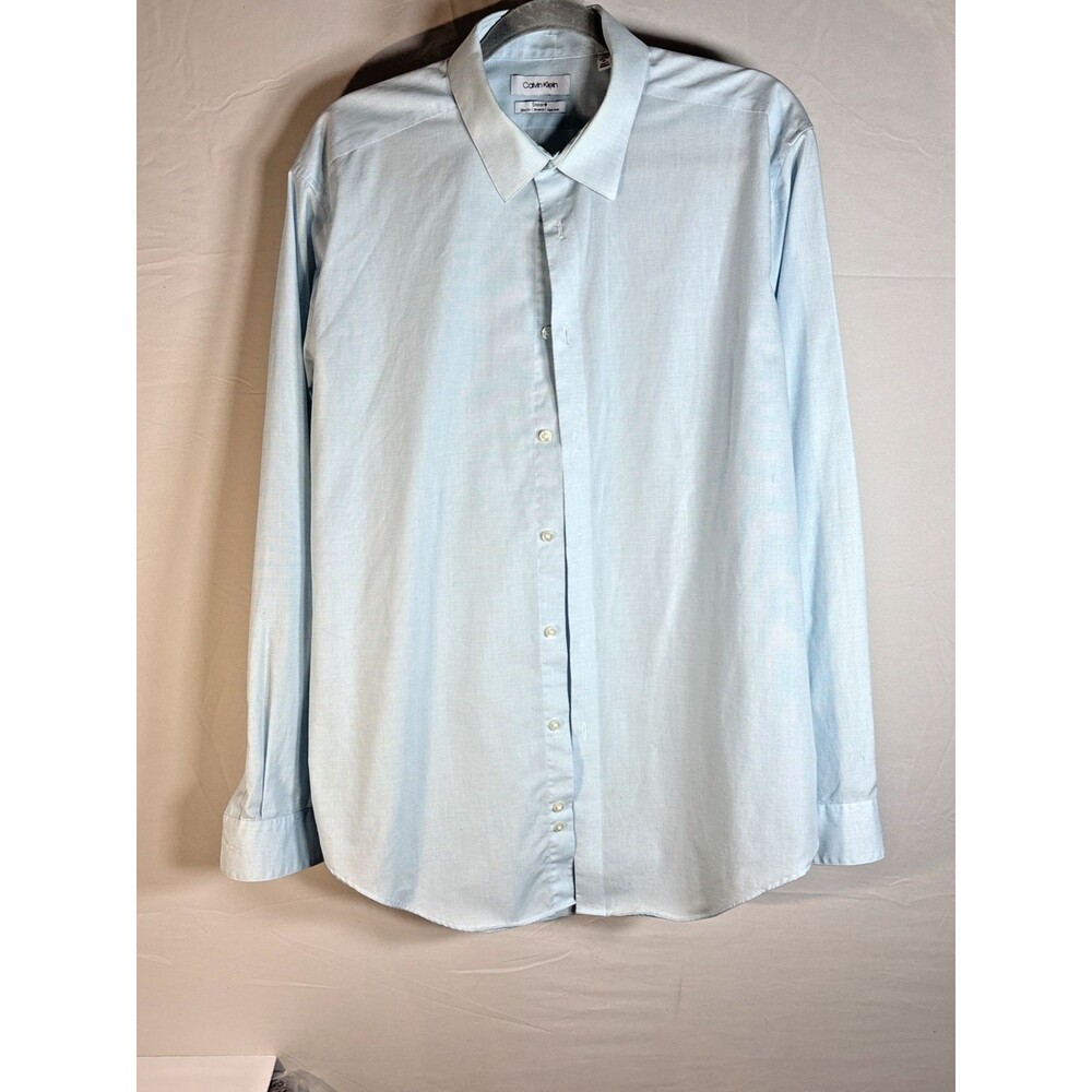 Calvin Klein Steel+ Men’s Slim Fit Stretch Non-Iron Dress Shirt 17.5 34/35